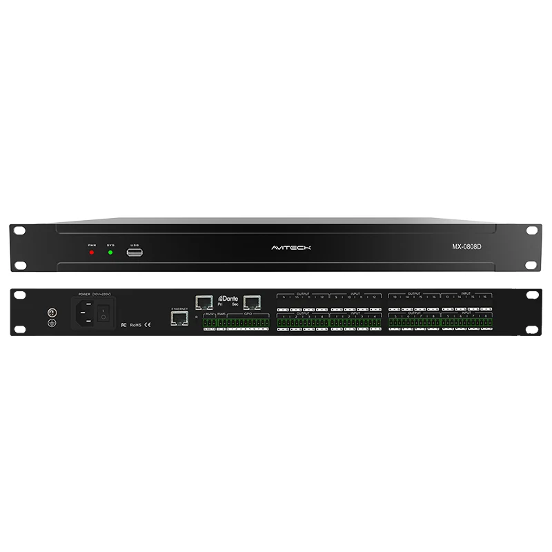 Professioneller 8-Kanal-Dante-DSP