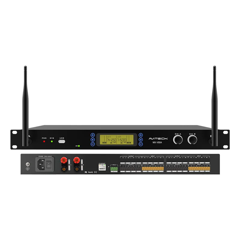 8-Kanal-DSP-Verstärker mit kabellosem Mikrofon